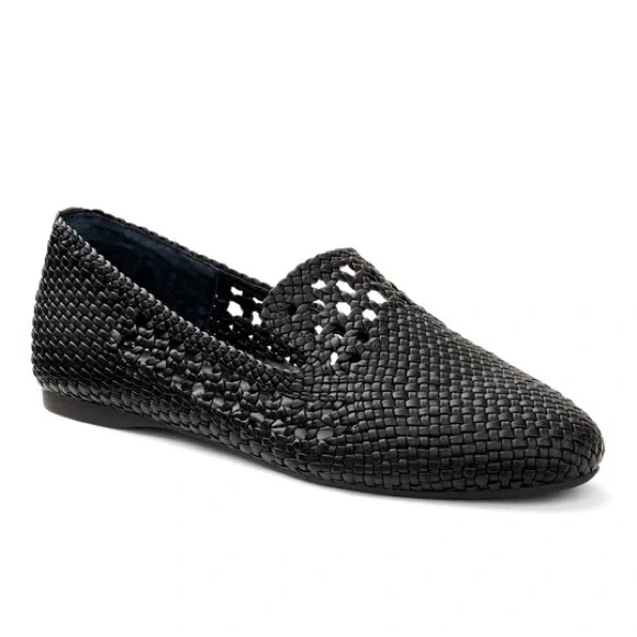 Birdies The Woven Starling Flat Loafer Black Faux Leather Smoking Slipper 7.5 - Picture 7 of 16